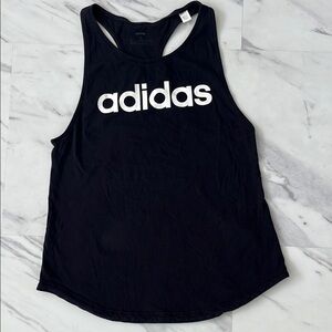 Adidas Black Sleeveless Tank Top with White Logo